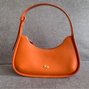Yuzefi orange leather tempura mini shoulder bag